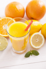 Healthy and fresh mixed juice from fruits