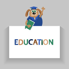 Fototapeta premium Dog or pappy.. Vector education background.