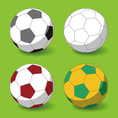 soccer ball on the ground, vector illustration