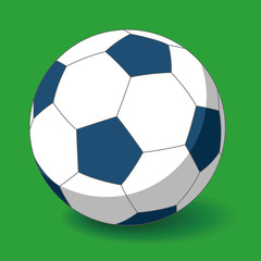 Fototapeta premium soccer ball on the ground, vector illustration