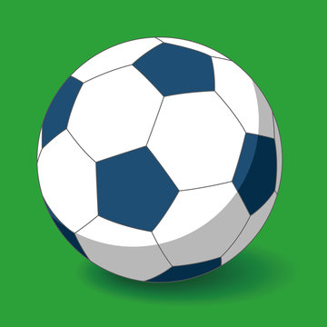 soccer ball on the ground, vector illustration