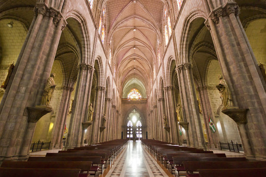 huge cathedral in Quito, Ecuador