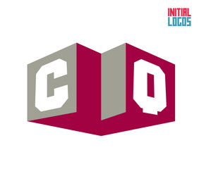 Fototapeta premium CQ Initial Logo for your startup venture
