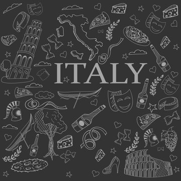 Italy line art design vector illustration