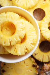 pineapple. details of fresh pineapple