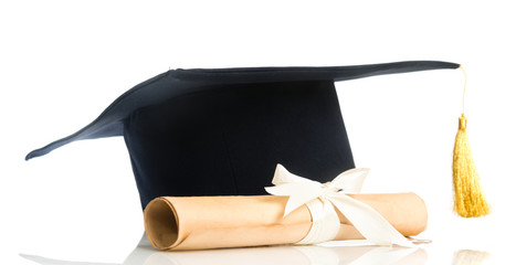 Graduation hat and Diploma
