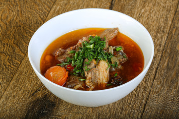 Beef and vegetables soup