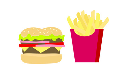 Fast Food Snacks Meal Soda Vector Icon