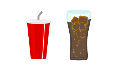 Fast Food Snacks Meal Soda Vector Icon