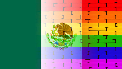 Rainbow Wall Mexican Flag