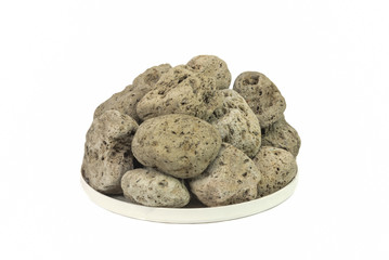 Pumice stone on white background.