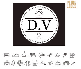DV Initial Logo for your startup venture