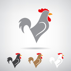 Stylized silhouette of a rooster. 