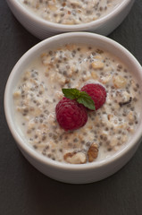 Chia seed pudding with berries