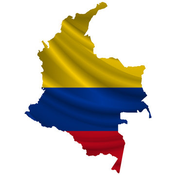 コロンビア　 国旗　地図　アイコン