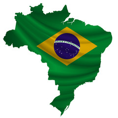 ブラジル　 国旗　地図　アイコン