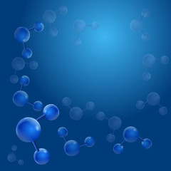 Model of the water molecule, vector background.
