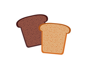Bread Design Flat Isolated White