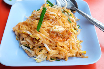 Thai food ,Pad Thai made from noodle puff 