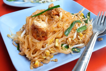 Thai food ,Pad Thai made from noodle puff 
