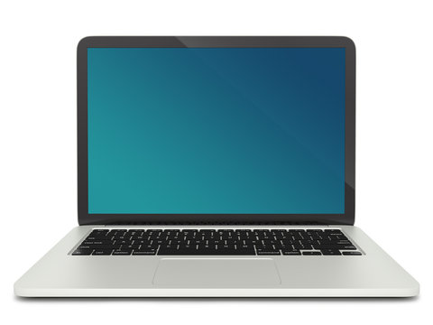 render of a laptop, isolated on white
