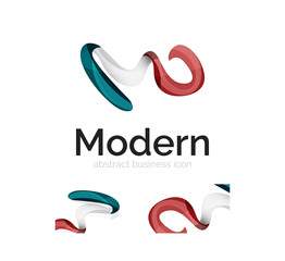 Obraz premium Vector abstract ribbon logo with business card identity design