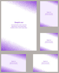 Obraz na płótnie Canvas Purple mosaic page corner design templates 