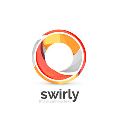 Abstract swirly round logo template