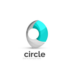 Abstract swirly round logo template