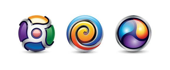 Spiral Sphere Logo Design Set