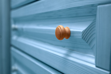 shelf wooden chest closeup