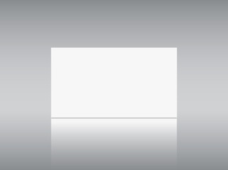 Blank business card on reflecting surface for your design. Vector visit card template.