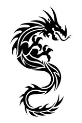 Obraz premium Dragon Tattoo Black
