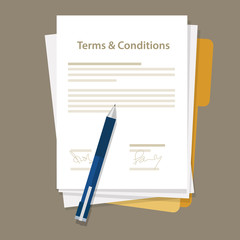 terms and condition of contract document signed 