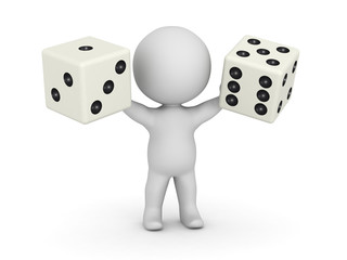 3D Character Holding Dice