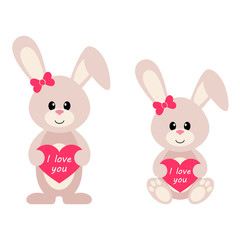 Obraz na płótnie Canvas bunny with heart set