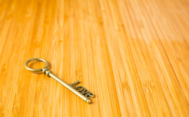 .Gold heart key