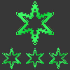 Obraz premium Green line star logo design set