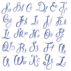 ABC - English alphabet - Handwritten calligraphic uppercase and