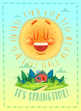 It's springtime. Poster / card / background. Vector illustration 