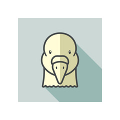 Dove flat icon. Animal head vector symbol