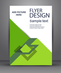 Green simple flyer with geometric planes.