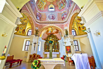 Historic church altar view in Krizevci