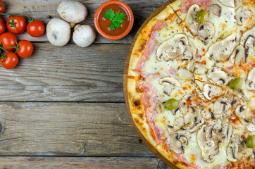 Beautiful delicious pizza on a table