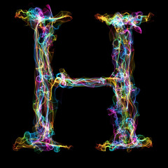 Rainbow smoke letter H