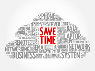 Obraz premium Save Time word cloud concept