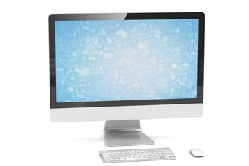 Modern Screen Monitor. 3D rendering.