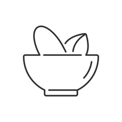 Line Icon Style, Mortar and pestle pharmacy icon