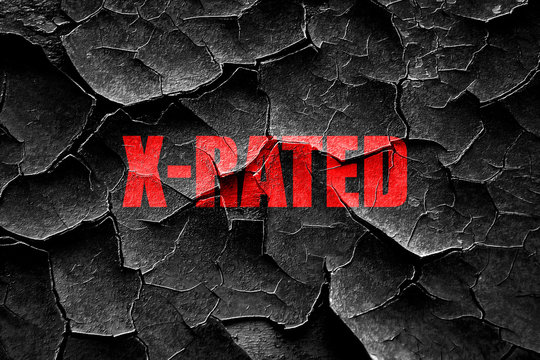 Grunge cracked Xrated sign isolated