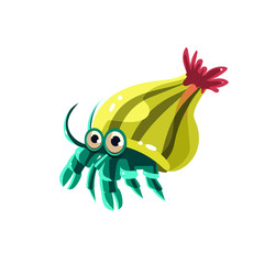 Hermit Crab. Vector Illustration